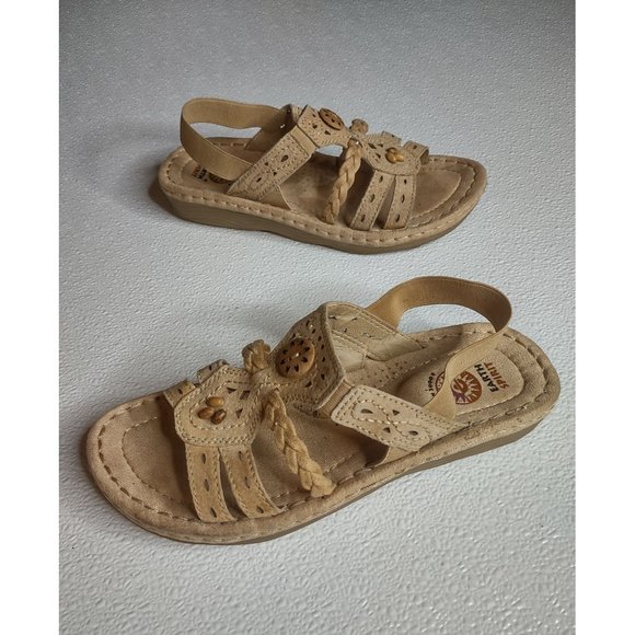 Earth Spirit Shoes Earth Spirit Andi Beige Leather Sandals Size 7